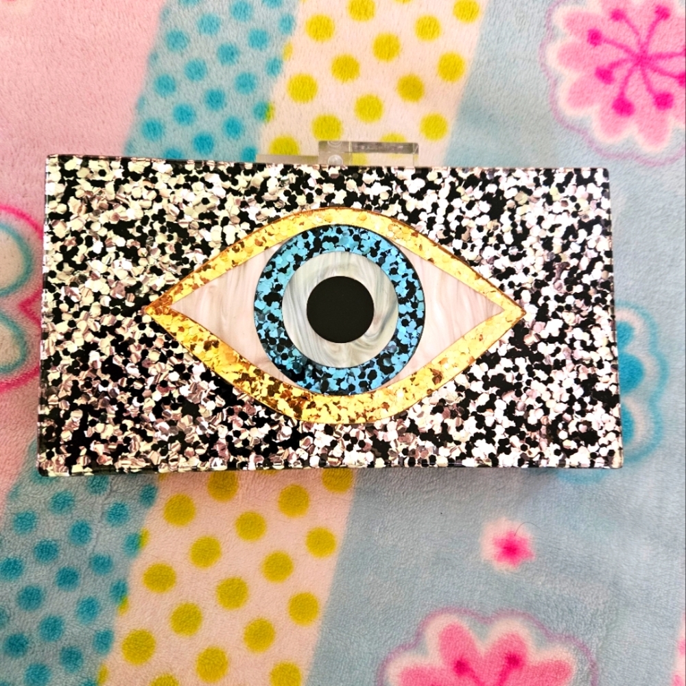 Evil eye purse clutch/crossbody